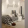 Cobertores 180x230cm Black White Grid Check Sofá Cover Cadeira Lounge Trope