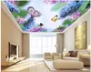 Wallpapers 3d Bedroom Wallpaper Custom Po Beautiful Purple Rattan Butterflies Ceiling Murals Wall For Walls 3 D