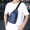 Mens Bag Solid Color Chest Outdoor Casual Fashionable Small Satchel Canvas Handväska Dragkedja Messenger Fashion Bags 240402