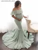 Платья для беременных русалка платье для беременных фотосессии для беременных фото реквизит сексуальное плечо длинное платье для беременных Q240413