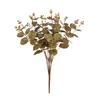 Fleurs décoratives printemps eucalyptues artificielles tiges de feuilles de feuilles pour les vases bouquets décoration
