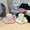 Tazze fiore tazza tazza tazza di ceramica ragazza cuore piattino set da tè pomeridiano acqua con regalo