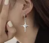 Hoop Earring Ins Wind Hip-hop Four-pointed Star Pendant Dangle Earrings6010551