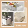 Förvaringsflaskor Portable Basket Collapsible Plastic Desktop Sundries Container Bin White