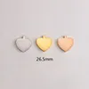 Charms 5pcs 26.5x28mm Blank Heart Pendant 5mm Thick Engraveable Stainless Steel Necklace Jewelry Making Accessories DIY