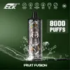 En gros KK 8000 8K Puffes Disposables Vape Pen Jui de vape de bonne qualité 2% 5% Nicotine Vape Bar Pod Vaporizer Cigarette Mini Ecigs Sigarette Wape