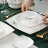 Пластины Jingdezhen Ceramic Junnedware Set Кухонный посуда за обедом и блюда миски 60 комбинации шт.