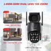 IP-камеры IP-камера Wi-Fi/4G SIM-карта PTZ 4MP 8MP Dual Lins 2,8 мм-8 мм 10x Zoom Outdoor AI Human Tranking Color Night Vision Camera 240413
