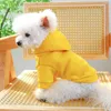 Odzież dla pieca kota imbir żółty kaptura stały kolor światło sweter z presją puppy ubrania szczeniaka