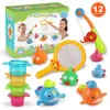 Jouets de bain 8pcs / 12pcs jouets de bain jeu pour bébé pour bébé mignon baignoire animale jouets pour garçons filles cadeaux d'anniversaire 240413