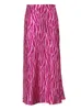 2023 Automne d'été Femmes Elegant Midi Satin jupes imprimées High Office Bodies Bodycon Crayon Slip Slim pour 240411