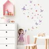 Wallpapers 30 40cm Colorful Butterflies Flowers Little Girl Cartoon Wall Stickers Background Living Room Mural