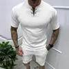 Suisses de survêtement masculines lointains tenues de couleur unie respirante hommes Mens Summer à manches courtes en V V et shorts pour hommes pour hommes deux pièces