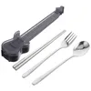 Ensembles de vaisselle à baguettes Travel Fork Fork Saigetware Forks Spoons uniquement Guitare acoustique en acier inoxydable Ustensiles portables baguettes