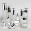 Storage Bottles Spray 1oz Oval Perfume Bottle 30ml Clear Frosted Glass Container With Lotion