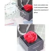 Decorative Flowers 1 Rose Gift Box Artificial Flower Carry Bag Ring Jewelry Storage Christmas Valentine's Day Mom Wedding Girlfriend Gifts