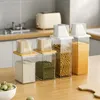 Storage Bottles Square Transparent Open Sealed Tank Refrigerator Side Door Box Kitchen Grain Items