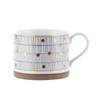 Tazze in ceramica tazza per la colazione leggera di lusso di lusso di grande capacità motivi geometrici in tazze tazze in stile