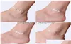 Anklets New 925 Sterling Sliver Ankle Bracelet for Women Foot Jewelry Inlaid Zircon in a Leg Personality Gifts