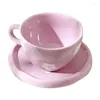 Tazze tazze di caffè in ceramica fatta a mano ahunderjiaz e piattino set simpatico tazza acqua da cucina irregolare da cucina irregolare