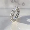 Ringar lyx 925 Sterling Sier Round 3ct Simated Diamond Engagement Cocktail Women White Topaz Band Set Fine Jewelry Drop Delivery Ri DHYF0