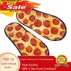 Pantoufles en peluche pizza intérieure pizza chaudes chaussures douces chaussures maison d'automne hiver