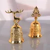 Dekorativa figurer 1pc Metal Bronze Retro Hand Shaked Bell Zhaocai Home Decoration Bar Restaurang Vegetabiliska hantverk