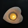 Titulares de vela de 8-9cm Selenito natural de cetim Spar forma de coração Luz de chá para decora de casa