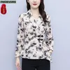 Kvinnors blusar S-3XL År 2024 Button Tops Women Spring Basic Wear V Neck Retro Vintage French Design Shirts Peplum Belly