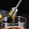 Skedar honungsked rostfritt stål dipper server sirap som serverar lång honungskaka pinne för burk kök tillbehör