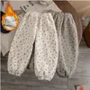 Trousers Baby Girls Fleece Bloomers Pant Kids Floral Fall Winter 1 To 6Yrs Childrens Thicken Warm Clothes Korean Style 231204 Drop Del Dhylt