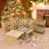 Gift Wrap Ourwarm 12st Christmas Bag With Handtag Kraft Paper Bags Elk Snowflake 2024 Xmas Party Candy Cookie Present Decor