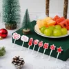 Fourks Christmas Fruit Fork Dessert Creative DenkPick Bento Parto Party Decoration mignon minimot anne