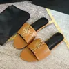 24 Designer di lusso Donne Donne in gomma Flop Flip Flat Sandalo Plifori ritagli di pelle Slide piatti Slip sulla spiaggia per esterni su vetrini Flop casual Flops Women Shoes Y L Lettere