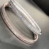 Designer VAN High Edition Classic Versatile V Gold Thick Plated 18K Narrow Single Row Diamond Bracelet Full Sky Star One Female