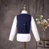 Flower Boys Navy Blue Wedding Suit Kids Pograph Set Teenager Birthday Party Dress Dress Bilni BASSIGLIO COSTUMENTO STAPEGGIO 240401