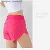 Shorts voor dames L8263 High-Rise Lined Short Pants Women Sports Yoga Shorts met rugzipperzak Running Shorts C240413