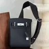 Fashion latest high-end lychee leather super cool crossbody chest bag sports fitness bag 17*8*26