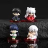 Anime manga 4pcs/set anime inuyasha figure sesshoumaru q ver.Action Figure PVC Collection Model Toys for Kids Gift 240413