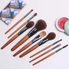 Kits Portable 9piece Mini Cosmetic Brush Short Handle Powder Brush Blusher Brush Eye Shadow Brush Animal Hair Facial Makeup Tool