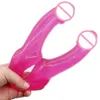 Douddo Soft Jelly Double Endos réalistes Cock Cock Vaginal anal Vaginal Plug flexible Faux pénis pour femmes Adulte Sexy Toy