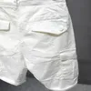 Корейские вымытые роскошные мужские стройные джинсы дизайнер джинсовой джинсы короткие брюки для летнего парня растягивают прямые белые грузовые хлопковые шорты 240408