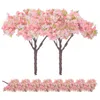 Kwiaty dekoracyjne 10 szt. Plastikowe drzewa sukulenty mini dekoracje ogrodowe miniaturowe kwiat wiśni