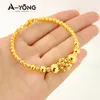 Elegant Gold Bracelet 21k Gold Plated Bead Cuff Bangle Dubai Muslim Islamic Festival Wedding Jewelry Gift 240408