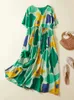 Plus maat Boho Beach Floral Summer Jurk vrouwen Katoen dames jurken Loose Casual Lange Oversized Woman Dress Vestidos 240329