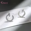 Studörhängen Fashion Cubic Zircon 925 Sterling Silver Jewelry for Women Girl Birthday Present Piercing Ear Brincos Pendientes