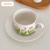 Koppar tefat keramiska söta muggar kaffekopp espressotjänster special återanvändbar vacker arab set taza ceramica och tefat