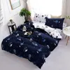 Sängkläder sätter juego de ropa cama 3d funda edredn con estampado estrellas galxy en azul y blanco motivos geomtricos dibujos