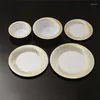 Disposable Dinnerware Products 2024 Unique Arrivals Custom White Round Ps Plastic Stamper Dinner Dish Plate For Party