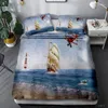 Bedding Sets Sea Compass Set Nautical Map Duvet Cover Navy Blue And White Bedclothes Adults Boys Home Textiles 3 Piece